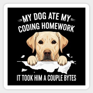 My Dog Ate My Coding Homework Sticker